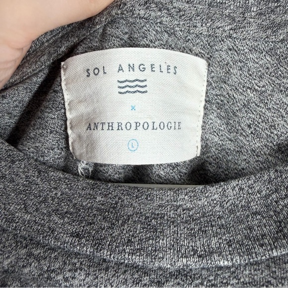 Anthropologie Sol Angeles Heather Grey Apres Moi Graphic Print Top - Picture 4 of 6